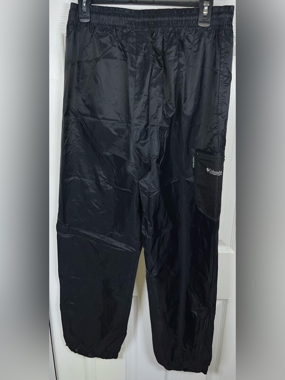 COLUMBIA Vintage Women’s Windbreaker Pants Nylon Black Track Size Large L